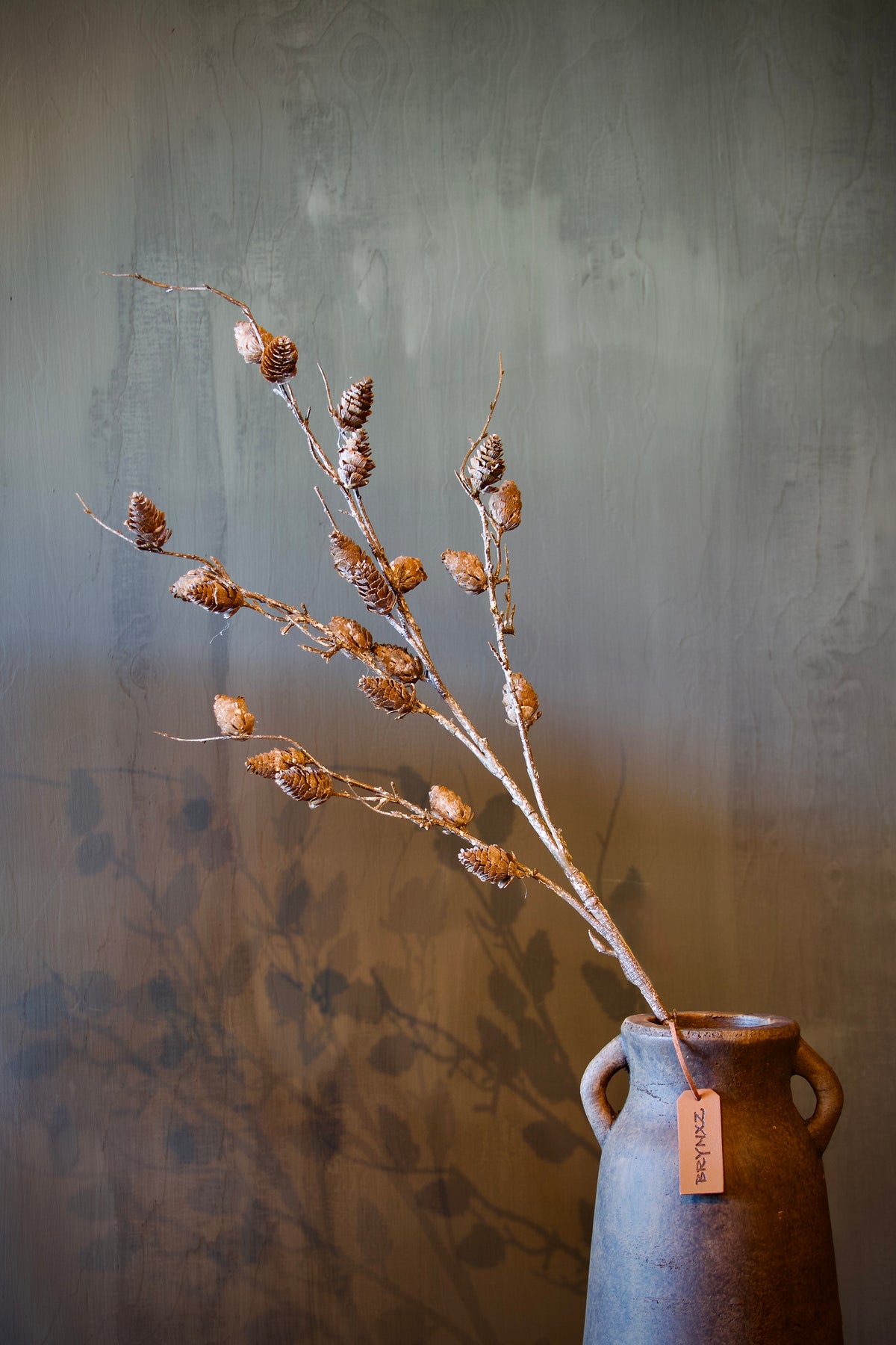 Tak met Dennenappels Licht Bruin - 80 cm